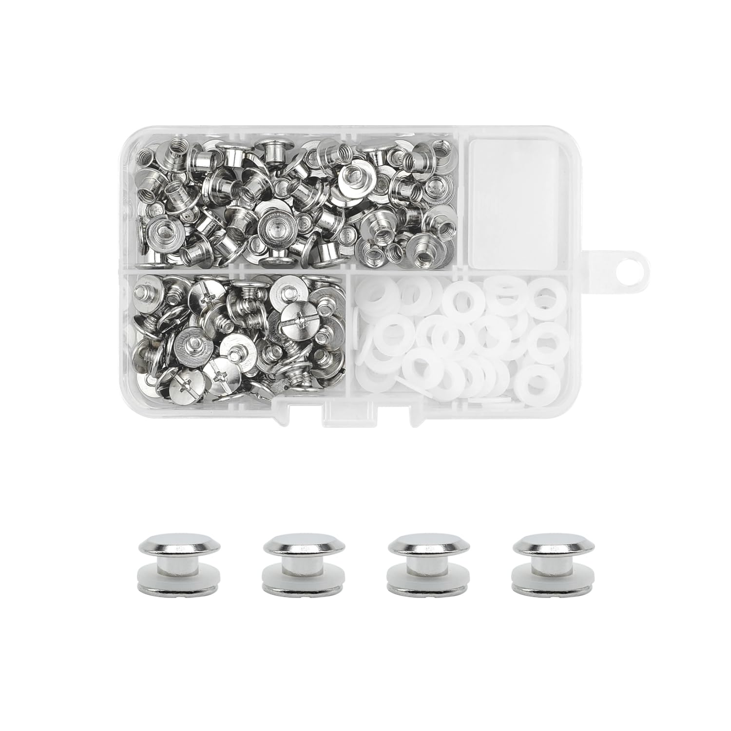 JJWNMLL Chicago Screw Posts, Rivet Chicago Binding Screws, Metal Rivet Replacement Repair for Bags, Collar, Harness, Luggage, Purse, Dog Lead, Backpack, Belt