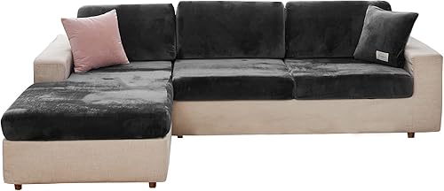 OKYUK Fundas para sofá modular, universales, resistentes al desgaste, de terciopelo en forma de L, fundas de sofá separadas para sofá seccional