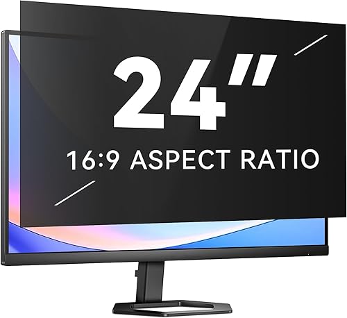 Miniatura 10 de [Paquete de 2] Pantalla magnética colgante de privacidad de computadora de 23.8 pulgadas para monitor de pantalla ancha de relación de aspecto 16:9,