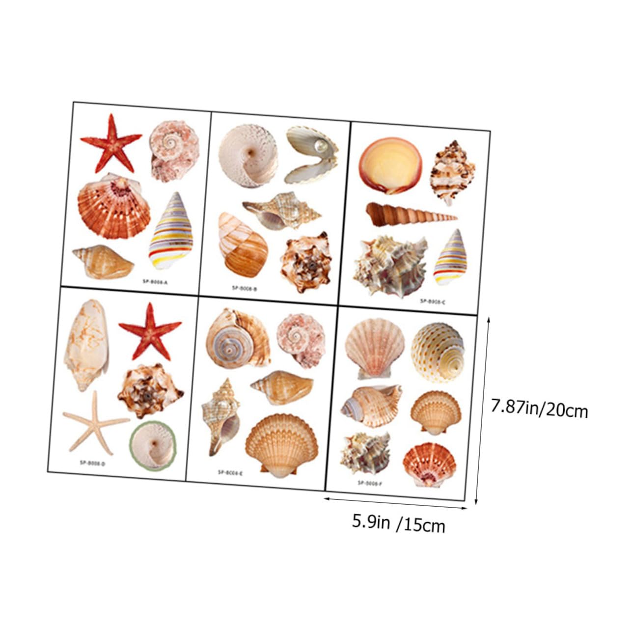 ABOOFAN 6Sheets Self Adhesive Bathtub Stickers Shell Pattern Decals for Bathroom Decor Slip Bathroom Accessories Easy to Install and Remove for Showers