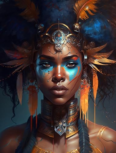 Kit de pintura de diamantes 5D para mujeres africanas felices, kit de taladro completo por números, arte de diamantes de mujer afroamericana,