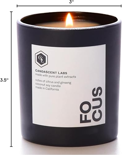 Miniatura 5 de Vela Wellness Candle Organic Citrus and Gingseng Focus de CandaScent Labs: 100% ingredientes botánicos, refrescante, lujosa y libre de sintéticos