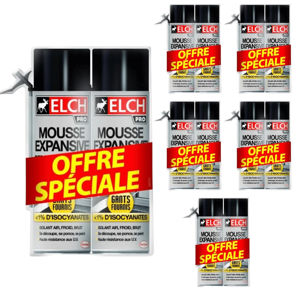 Mousse de construction en polyuréthane - 500 ml - Élan Pro - Blanc - Mousse d'isolation et de remplissage de joints efficace pour des applications précises - Mousse pour isoler - Mousse de
