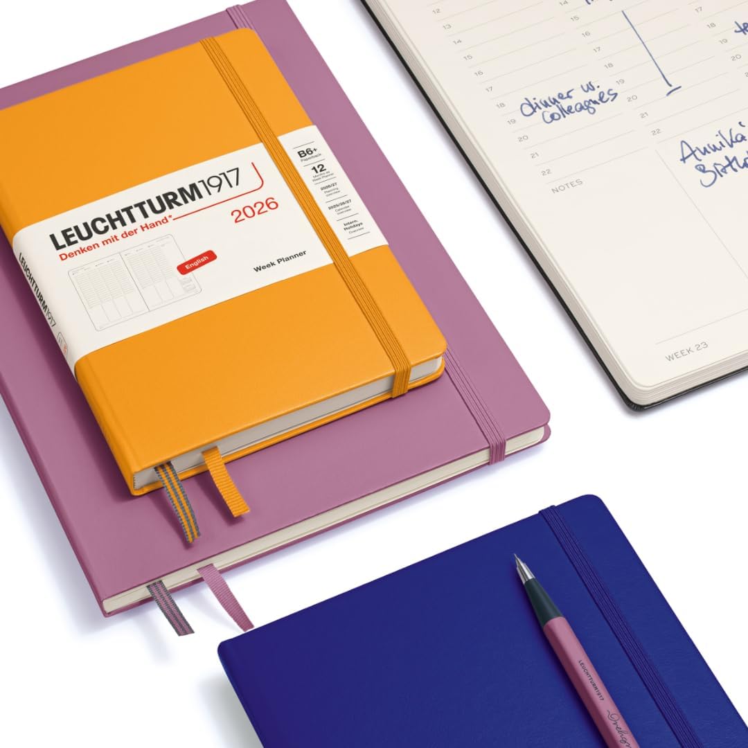 LEUCHTTURM1917 - Week Planner 2026, Hardcover, Master (A4+), Black (Jan 1 - Dec 31, 2026)