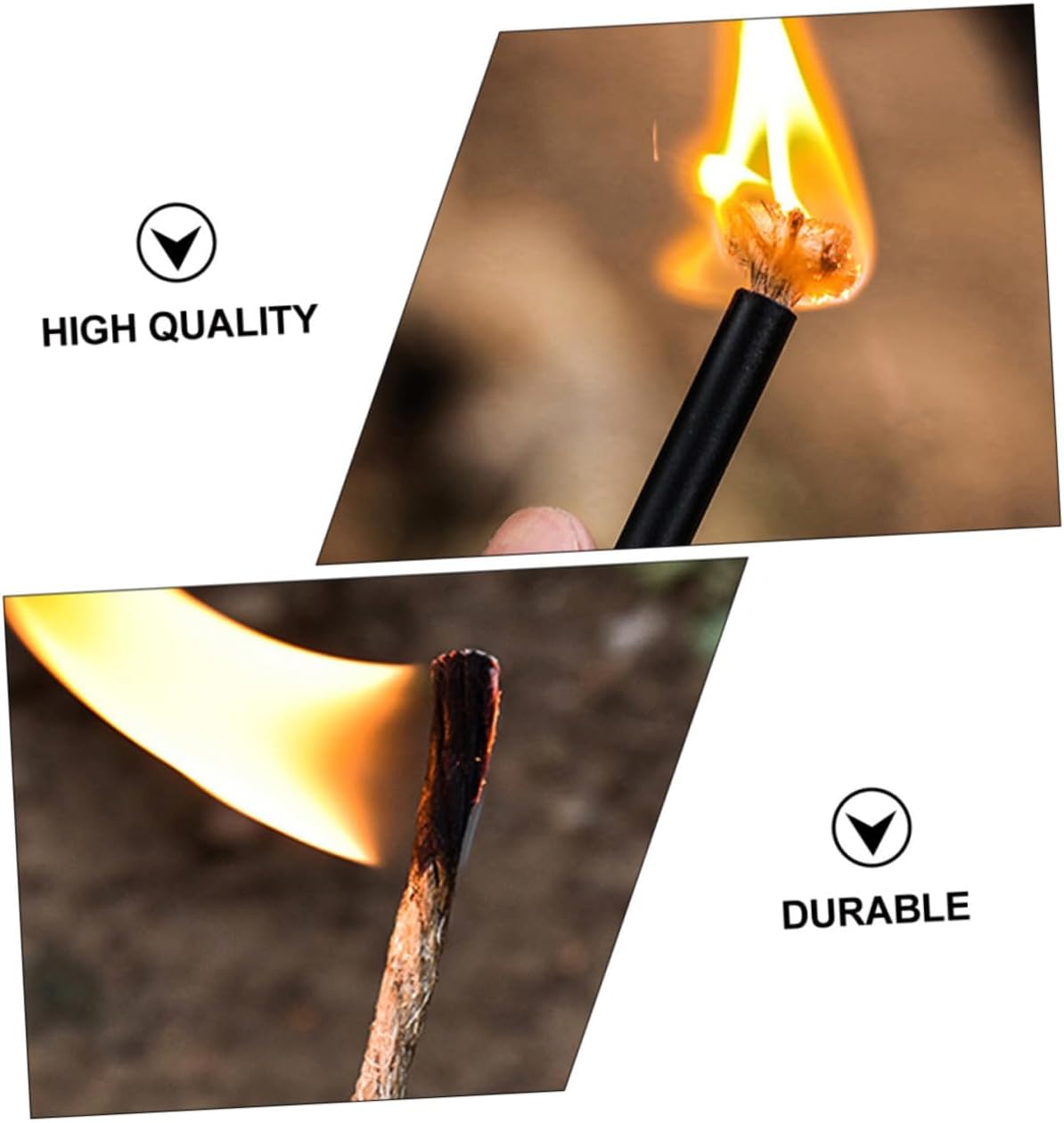 5Pcs Waxed Fire Starter Rope with Aluminum Sleeves Weather-Resistant Camping Flame Starter for Outdoor Fire Stove Grill Natural Jute Cord for Emergency and Survival Use