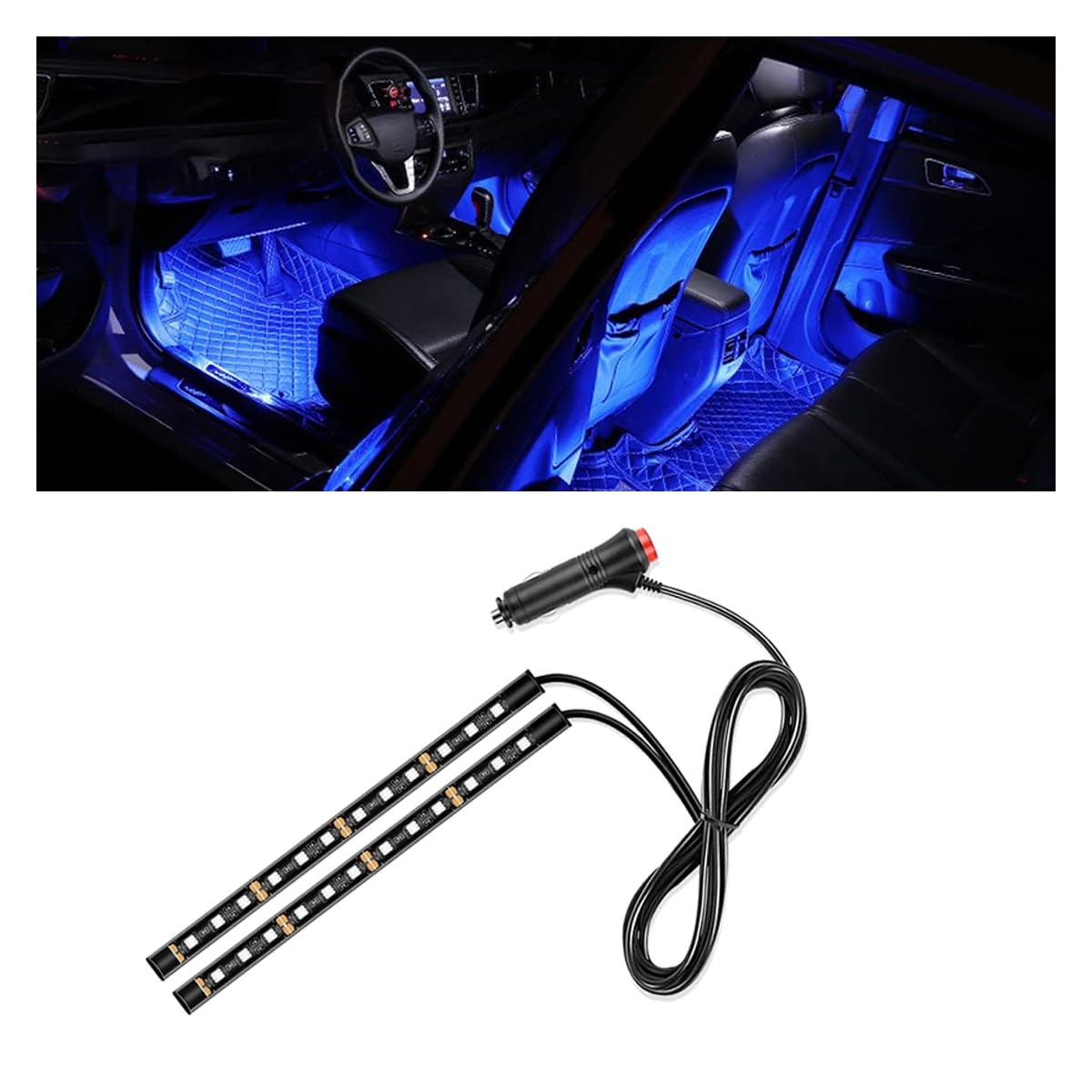 Universal Car LED Strip Light, LED Ambient Light, 24 LEDs RGB Neon