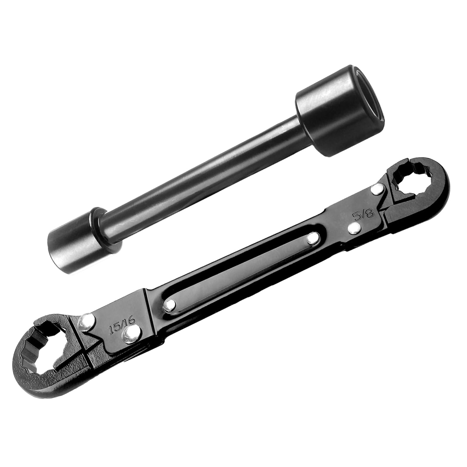 Llave de tope en ángulo Herramienta profesional de llave de fontanero de doble punta de alta eficiencia para mantenimiento e instalación de plomería Material de acero 750 g