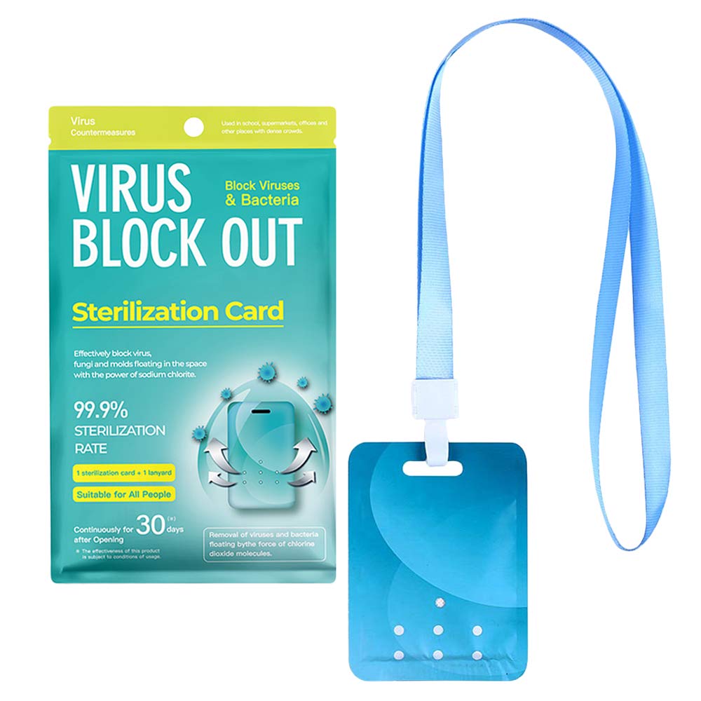 Disinfection Card, Portable Hanging Sterilization Card with Lanyard, Sterile Hanging Card,99% Kill The Germs - Protection Card Personal Health (3PCS)