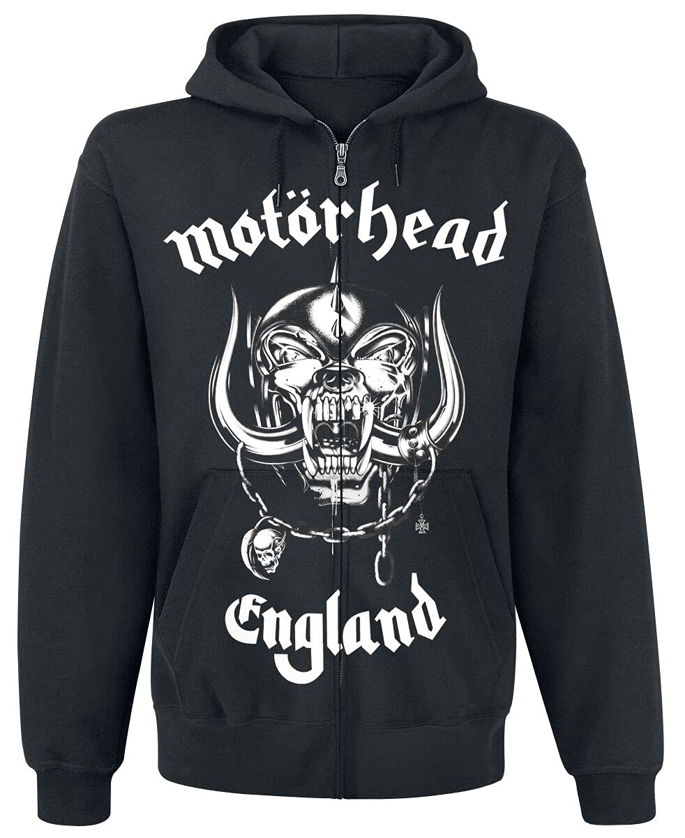 Motörhead England Homme Sweat-Shirt zippé à Capuche Noir