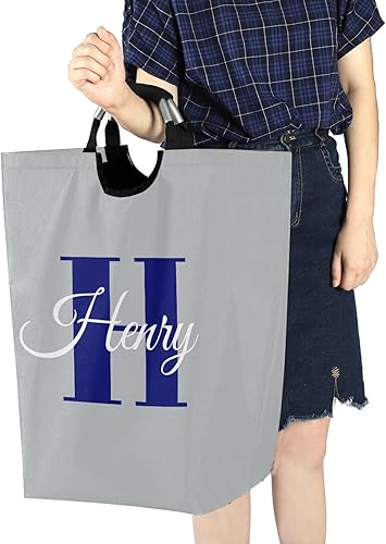 Miniatura 7 de Cesta de lavandería personalizada con tu nombre, bolsa de lavandería grande personalizada, plegable, de tela Oxford, elegante contenedor de