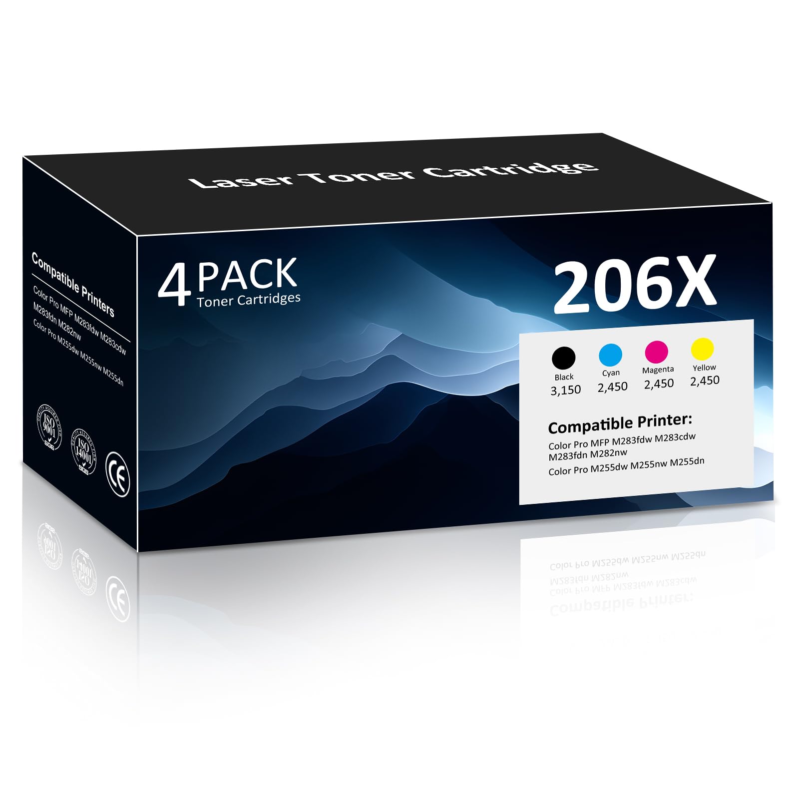 206X Toner Cartridges M283fdw M283cdw Toner Compatible for HP 206X for HP Color Laser Jet Pro M255dw M255nw MFP M283fdw M283cdw M282nw M283fdn Printer