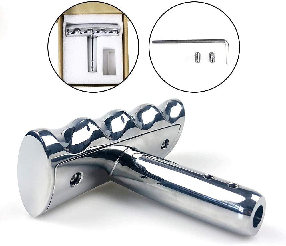 BESTAOO T-Handle Gear Shift Knob Handle for Jeep Wrangler JK 2012-2017 and Jeep Dodge Charger Challenger Compass etc, Heavy Metal Zinc Alloy(Silver)