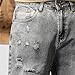 JEsilunmaMY Men's Fashion Ripped Denim Shorts Distressed Slim Fit Summer Hot Short Pants Outdoor Washed Cargo Short Jeans (Grey1,28)