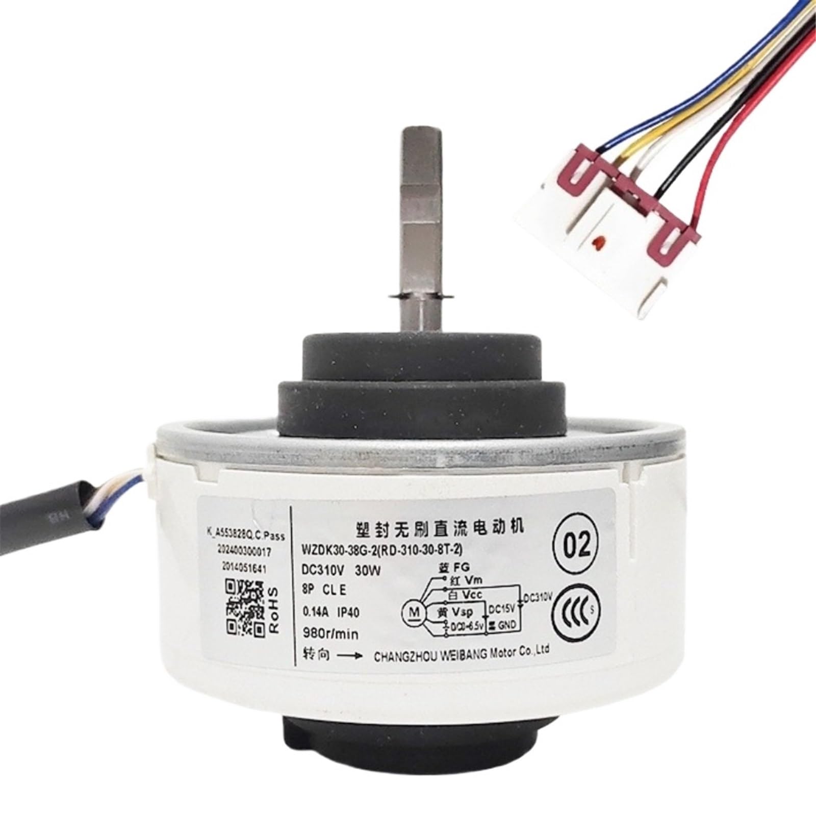 BONZMXDKHQ 1pcs WZDK30-38G-2 RD310-30-8T-2 Indoor Unit DC Fan Motor Air Conditioner Conditioning Spare Parts