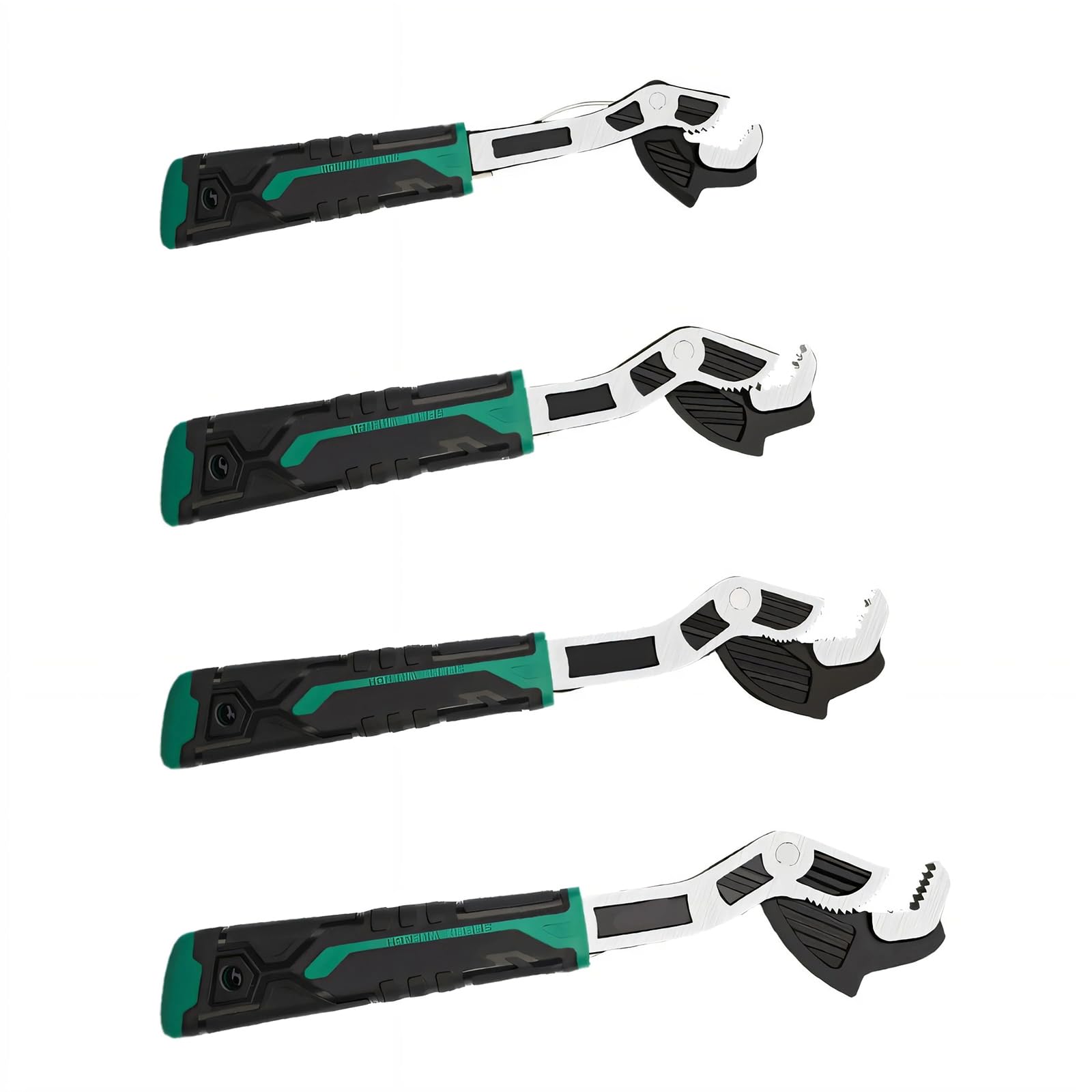 Zbiianxer Ergonomic Grip Auto Tightening Pipe Wrench Pack Of 4 Pieces For Secure Fastening In Wet Or Dry Conditions Repairs Home Set