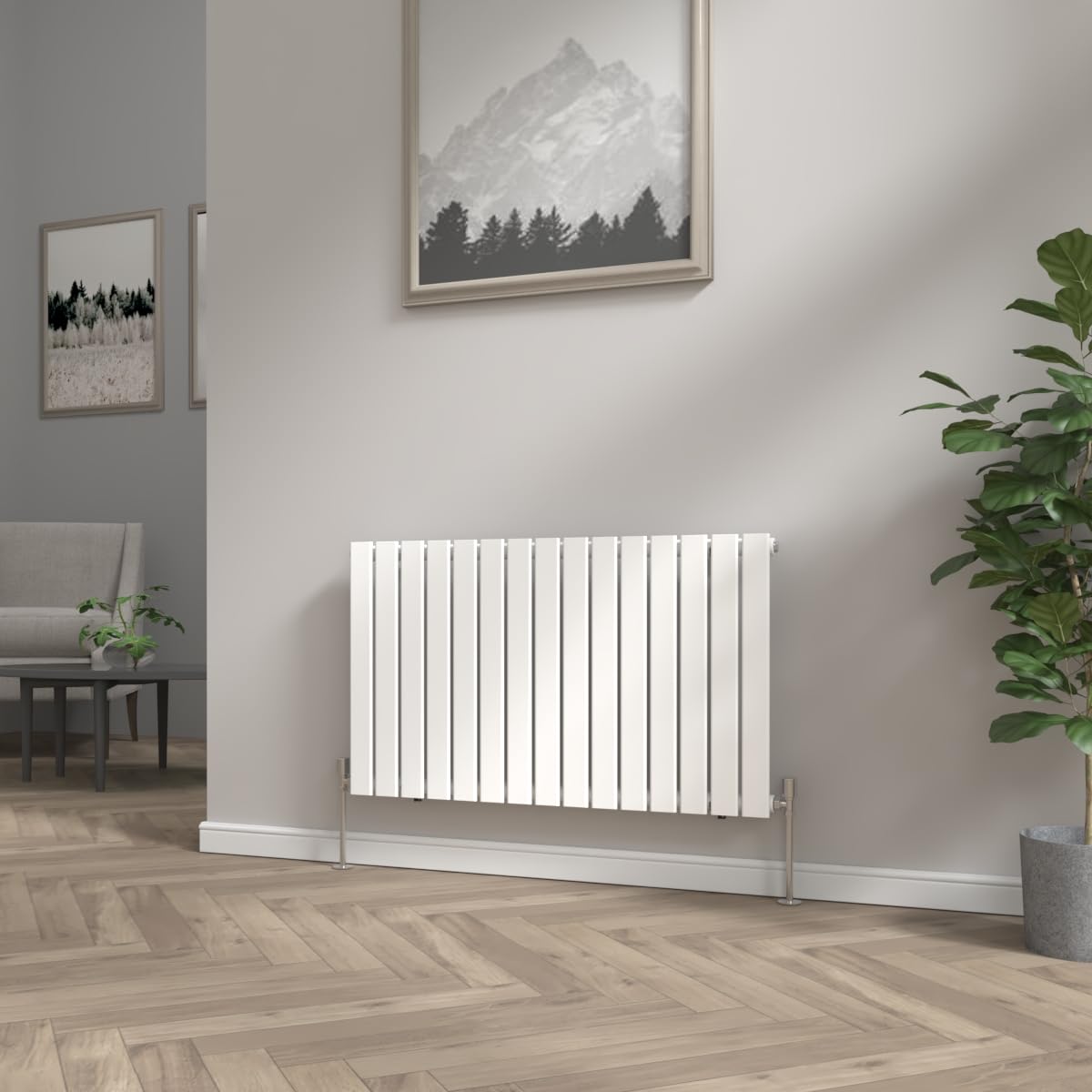 NRG Modern Radiator White 600x1020mm Single Flat Panel Heater Interior Designer Horizontal Bathroom Radiators โ image 1