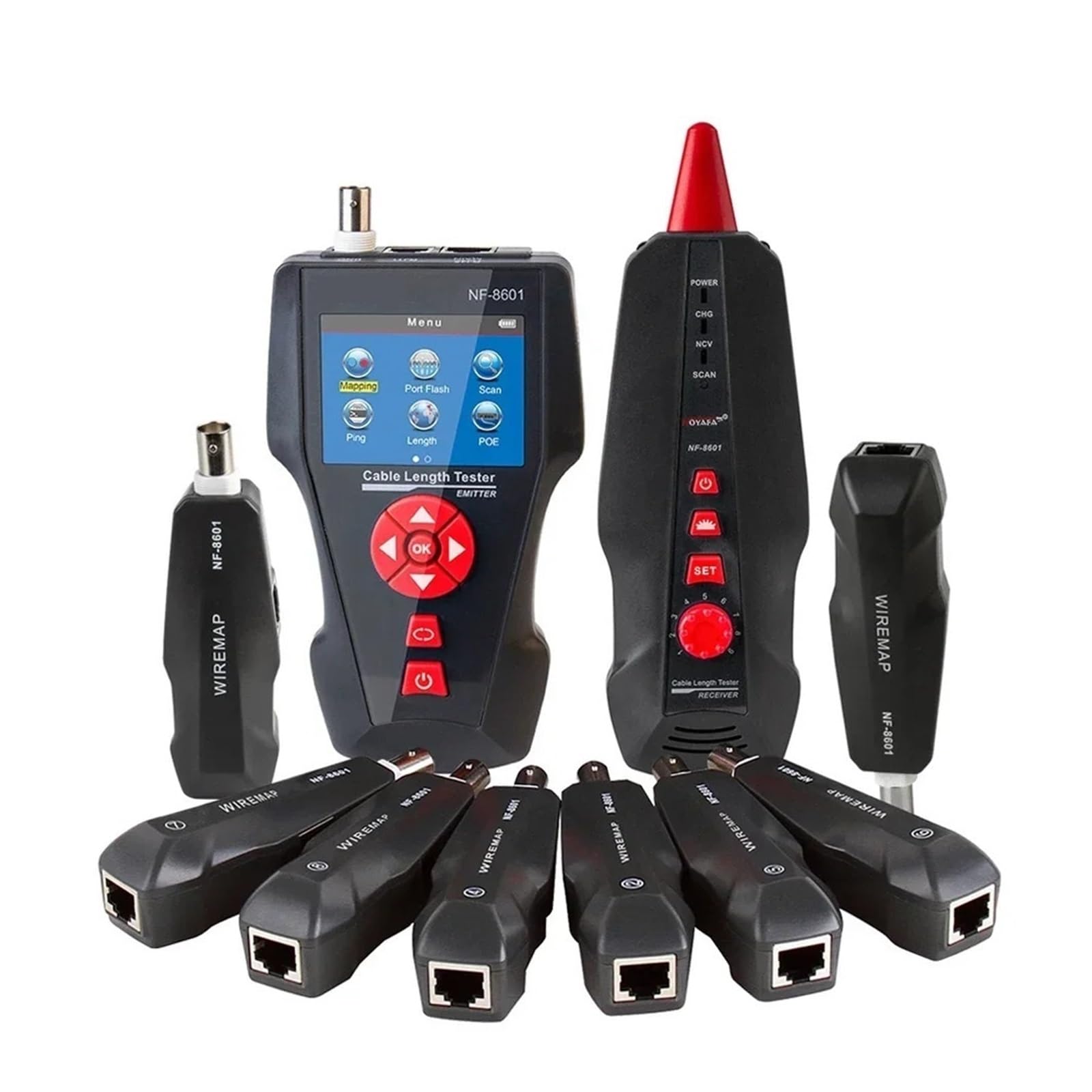 Tester di lunghezza del cavo rete POE/PING Tracker linea multiuso con 8 pezzi remota,Preciso