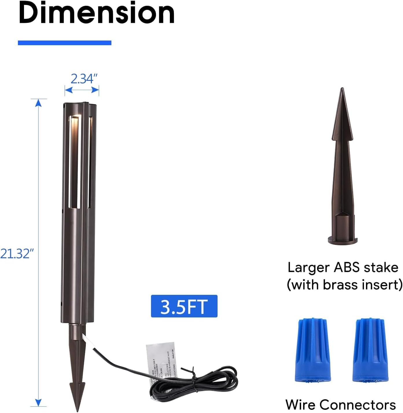 Energetic Low Voltage Landscape Lighting, IP65 Waterproof LED Pathway Lighting, Aluminum Outdoor Landscape Path Lights for Garden, 12-24V AC/DC Walkway Lights, 3000K Warm White, Bronze, 6 Pack