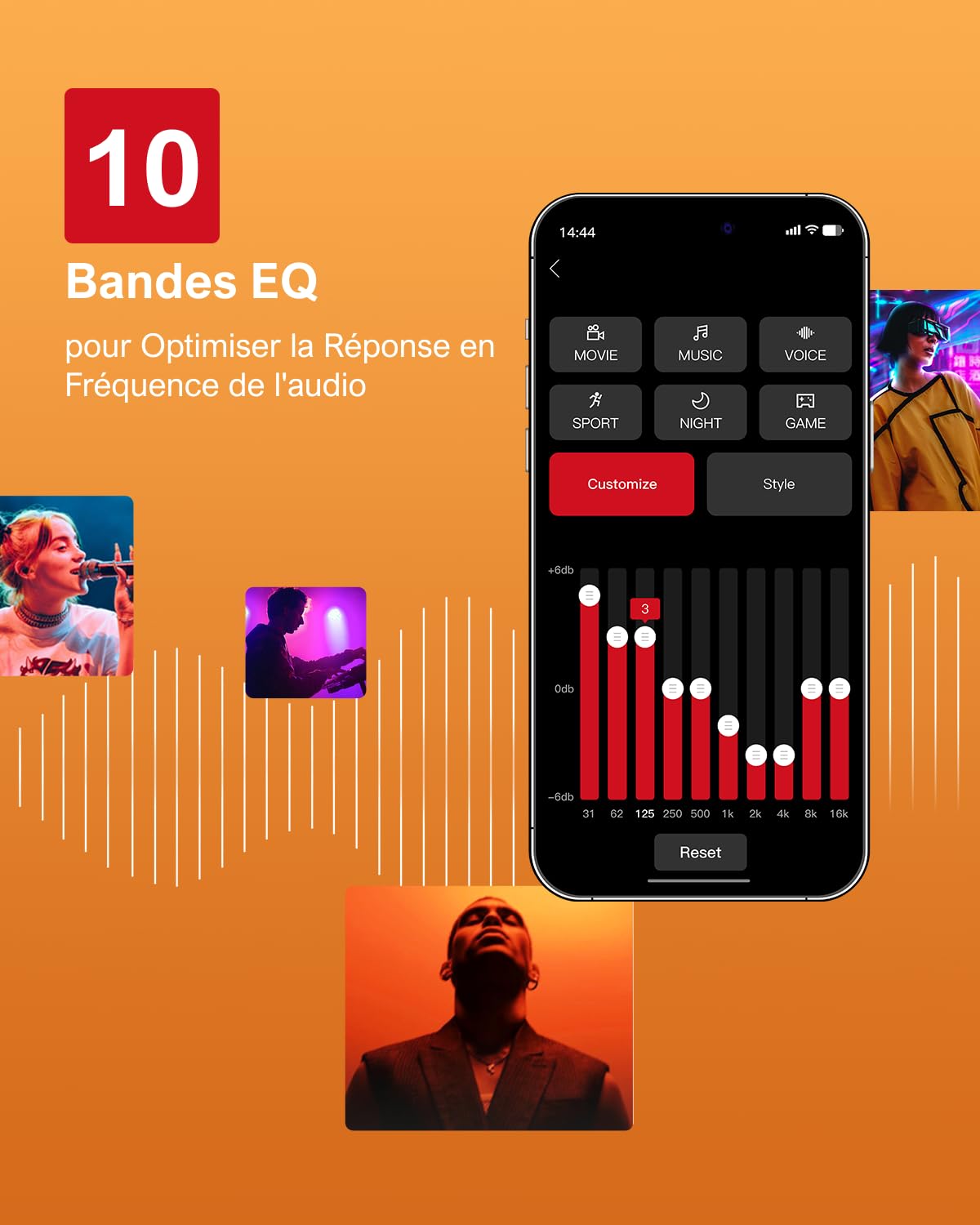 ULTIMEA 2.1ch Barre de Son TV, Caisson de Basse Intégré, App Contrôle, Barre de Son PC Tout-en-Un pour Jeux, Barres de Son Haut-Parleurs Bluetooth 5.3, Opt/AUX/Support Mural, Solo B30