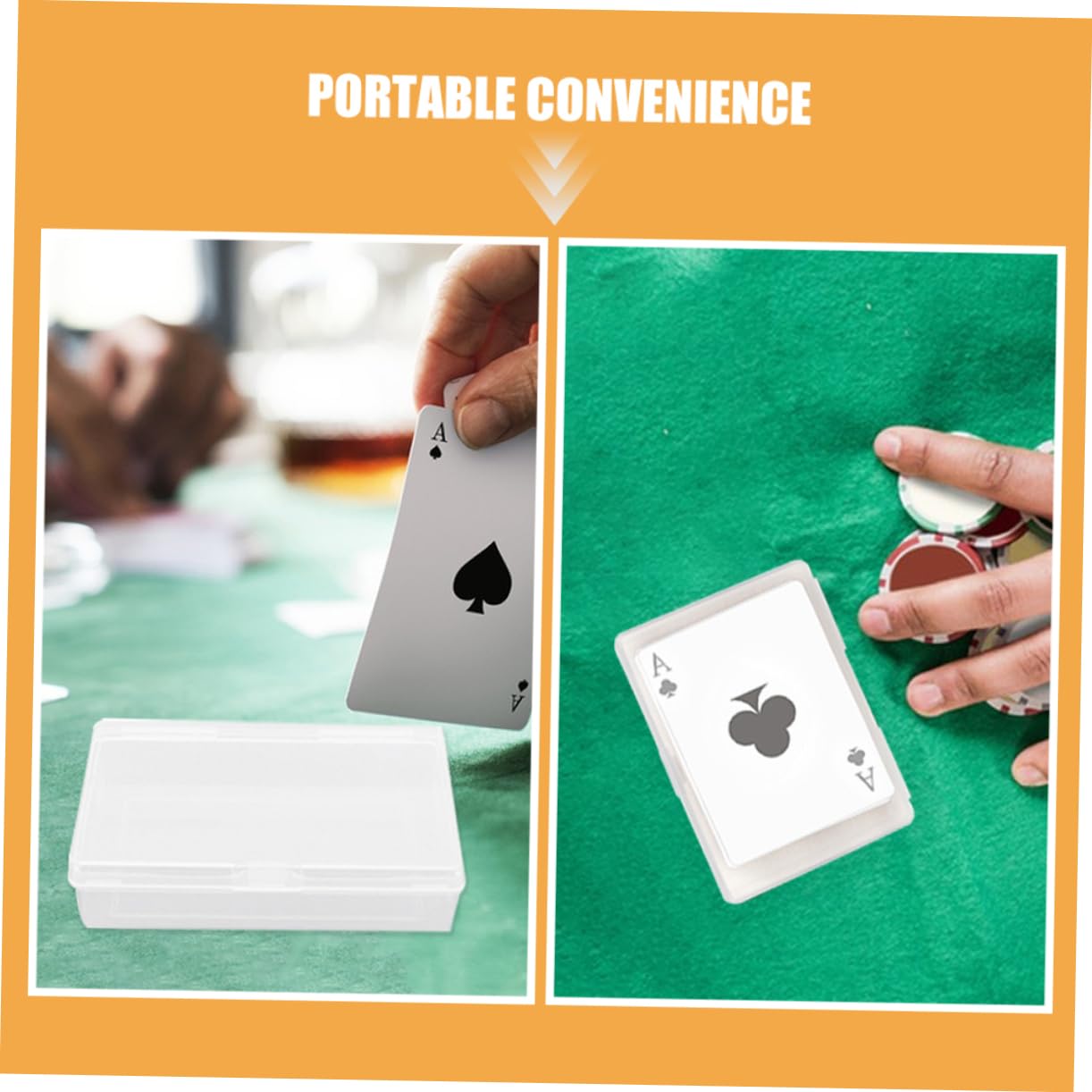 ORFOFE 12pezzi Contenitore per Carte da Gioc Plastica Trasparente con Coperchicernierato Scatola Porta Carte per Collezionabili US Casa Ufficio Organizzazione Efficiente
