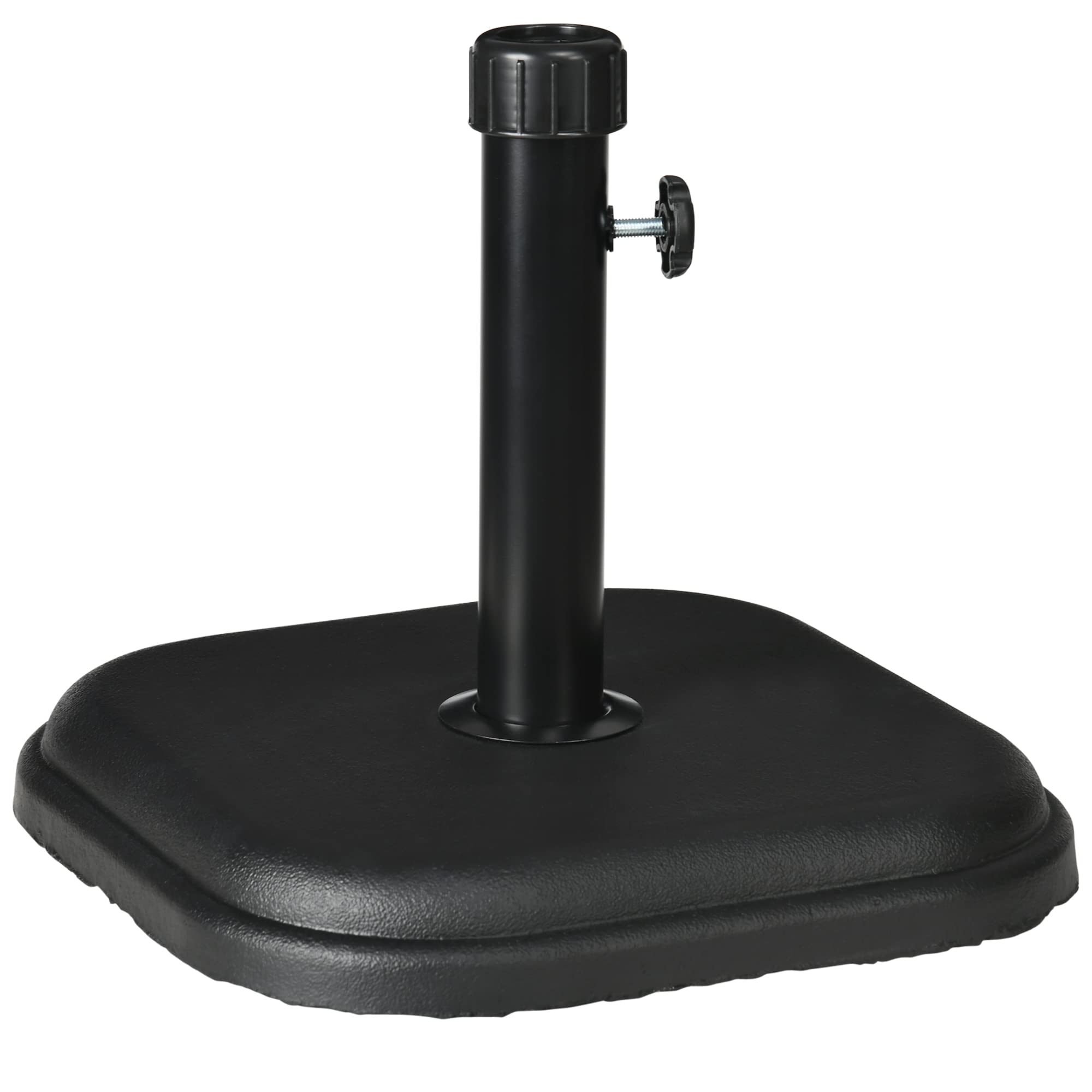 Outsunny Base de Sombrilla de Jardín Peso 11 kg Soporte para Parasol de Cemento para Mástil de Ø32-38 mm para Terraza Patio Exterior 36x36x31 cm Negro