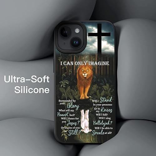 Miniatura 2 de Christian Cross - Fundas de teléfono motivacionales con texto en inglés "I Can Only Imagine", compatibles con iPhone 16, 15, 14, 13, 12, 11 Pro Max,
