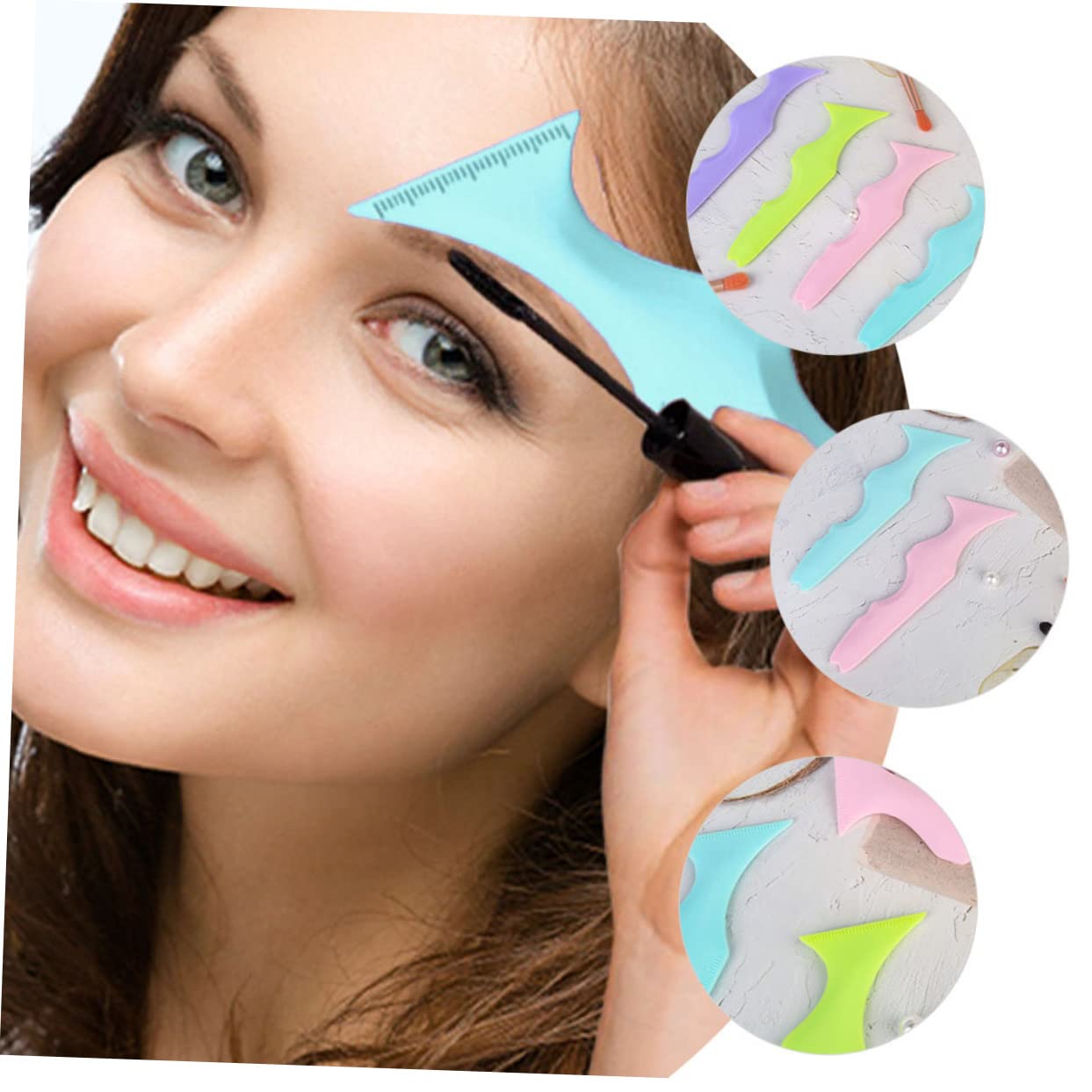 FRCOLOR 10pièces Outils De Maquillage Silicone Pour Eyeliner Applicateurs Pratiques Pour Yeux Aide à Application De Mascara Et Ombre à Paupières Pour Débutantes Et Professionnelles