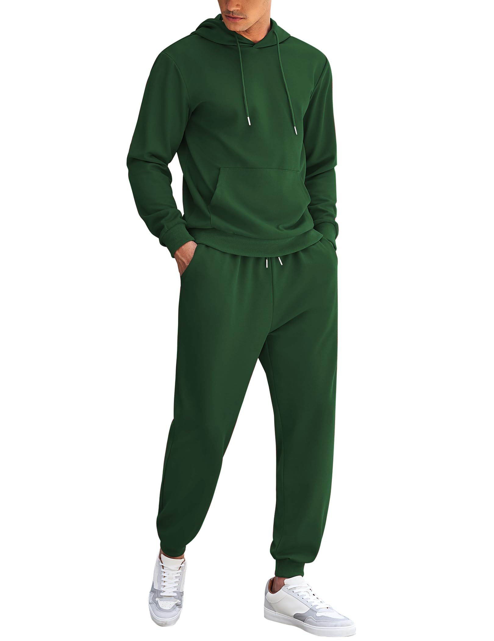COOFANDY Tuta sportiva da uomo, 2 pezzi, con cappuccio, casual, corsa, jogging, sport