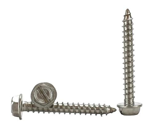 8x Acero Inoxidable Hex Lavadora Cabeza wranura Sheetmetal Tornillo 12 Tornillos de metal a 112 en el listado 100Pcs