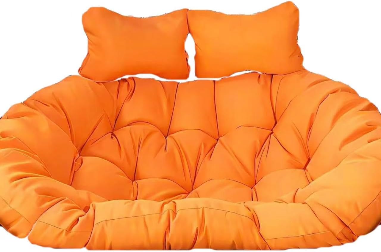 Double Hanging Basket Swing Egg Chair Cushion Waterproof Removable Thickened Mattress Replacement with Pillow Round (Cushion only (F)