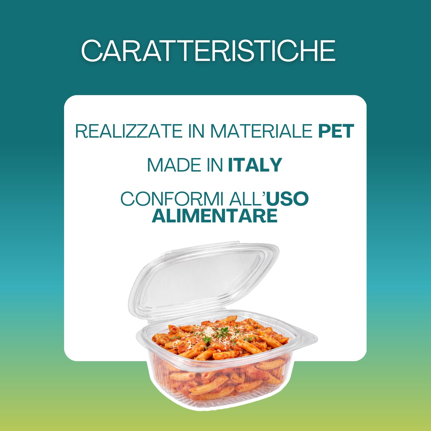 VIRSUS 50 Vaschette ovali in Pet vaschette Trasparenti 500cc con Coperchio Unito. Contenitori con Chiusura ermetica