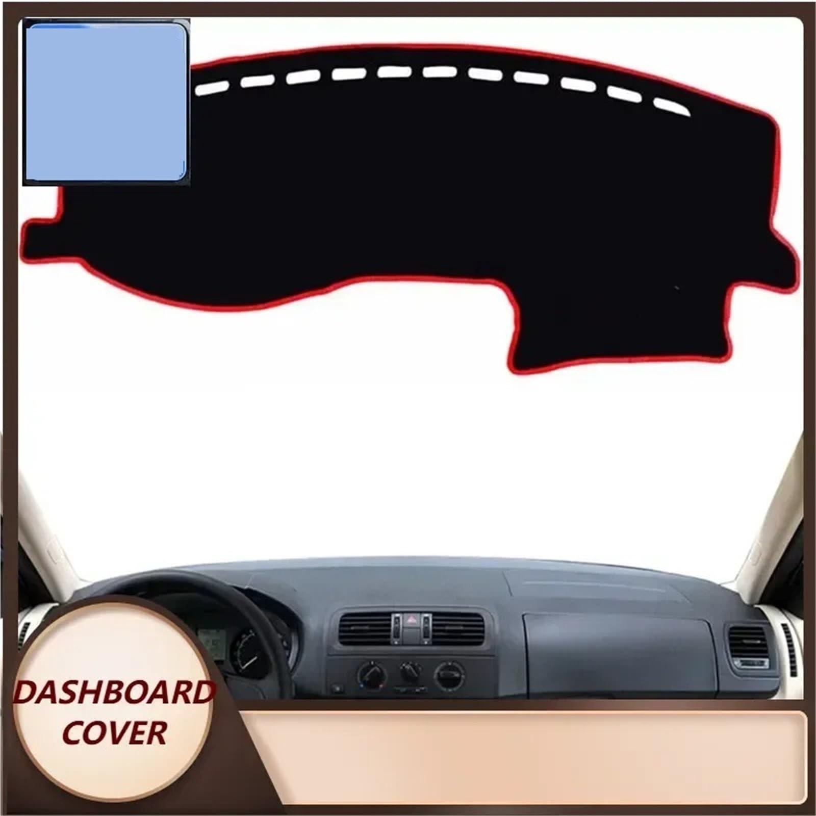 rozdzielczą samochodu Pasuje do Fabia 2007-2014 Access Car Dashboard Cover Mat Pad Dash Sunshade Protect Carpet Rug | Left Hand Drive,Black Edge