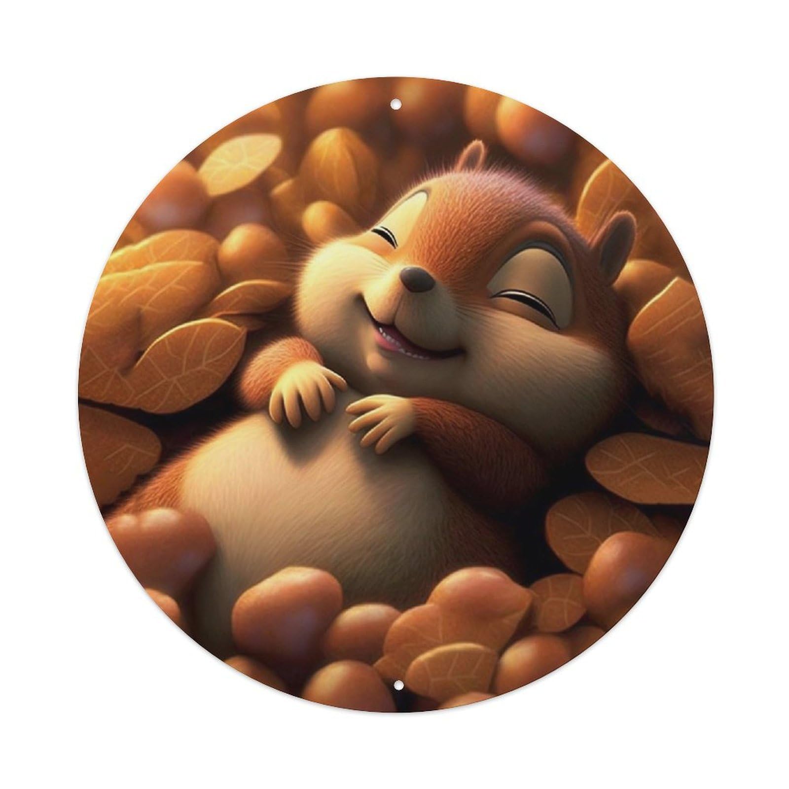 Cute Squirrel Woodland Animal Acorn Classic Metal Tin Sign