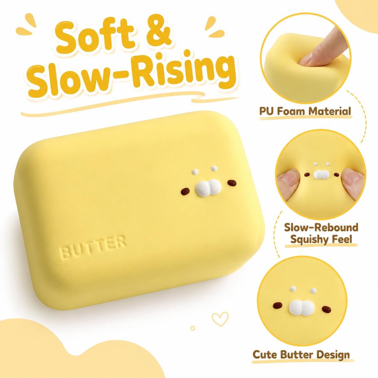 Butter Seal Squishy Toy,Slow Rising Kawaii Squishy Palm Size Squeeze Toy image 5