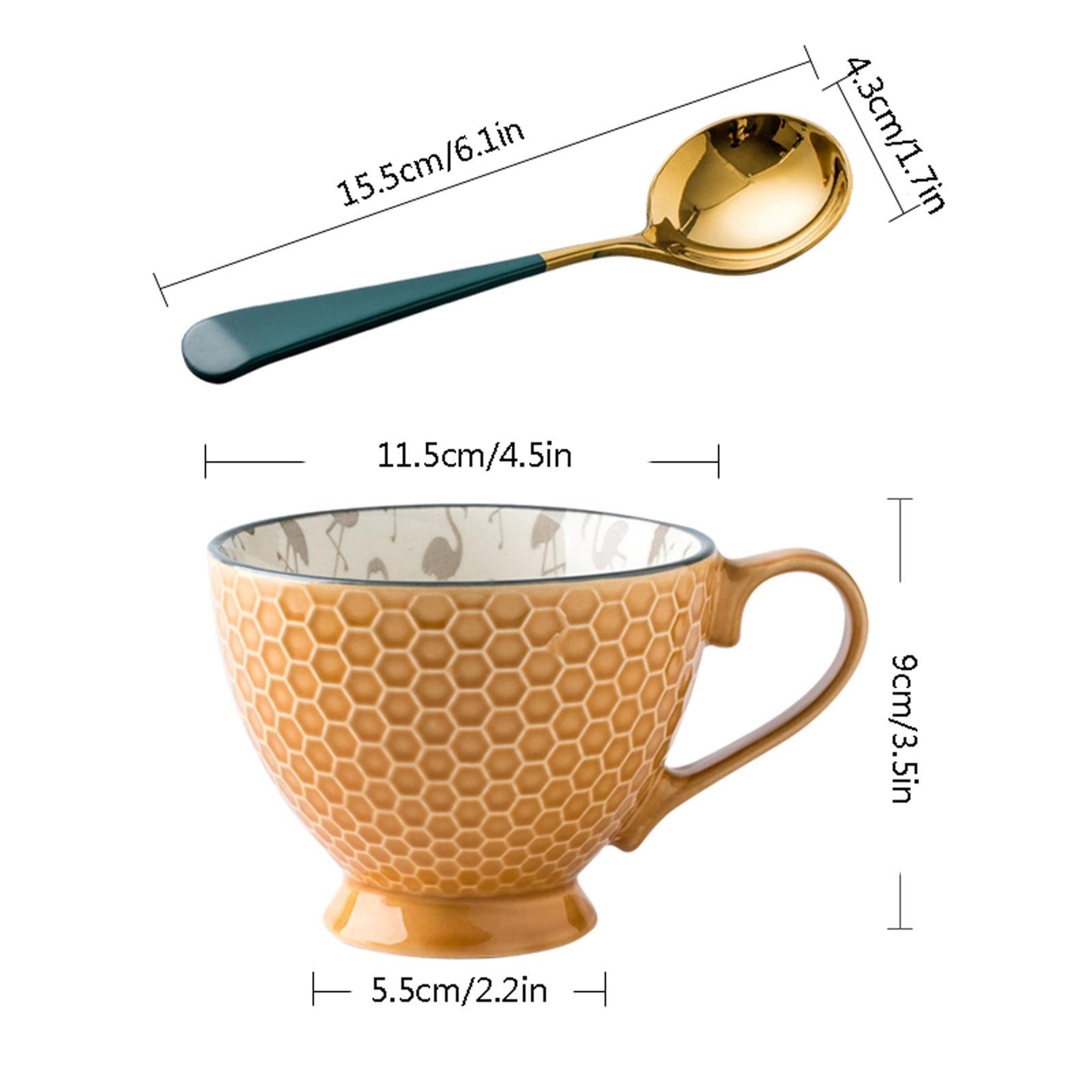 Taza de té para desayuno, taza de avena, taza de cerámica de gran calibre, taza de leche de gran capacidad, taza de café (G) (G)