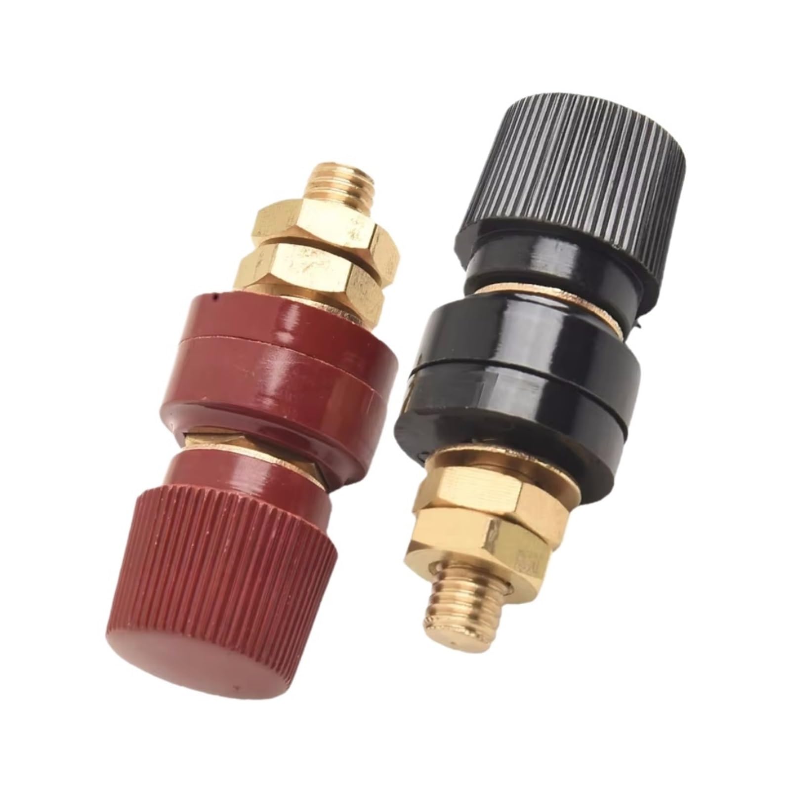 Power Junction Post Connectors 1-Pair Binding Post M6 M8 Thread 333 Type Brass Binding Post for Welding Machines Pure-Copper Terminal Inverter Round Terminal(JS 333 M6)