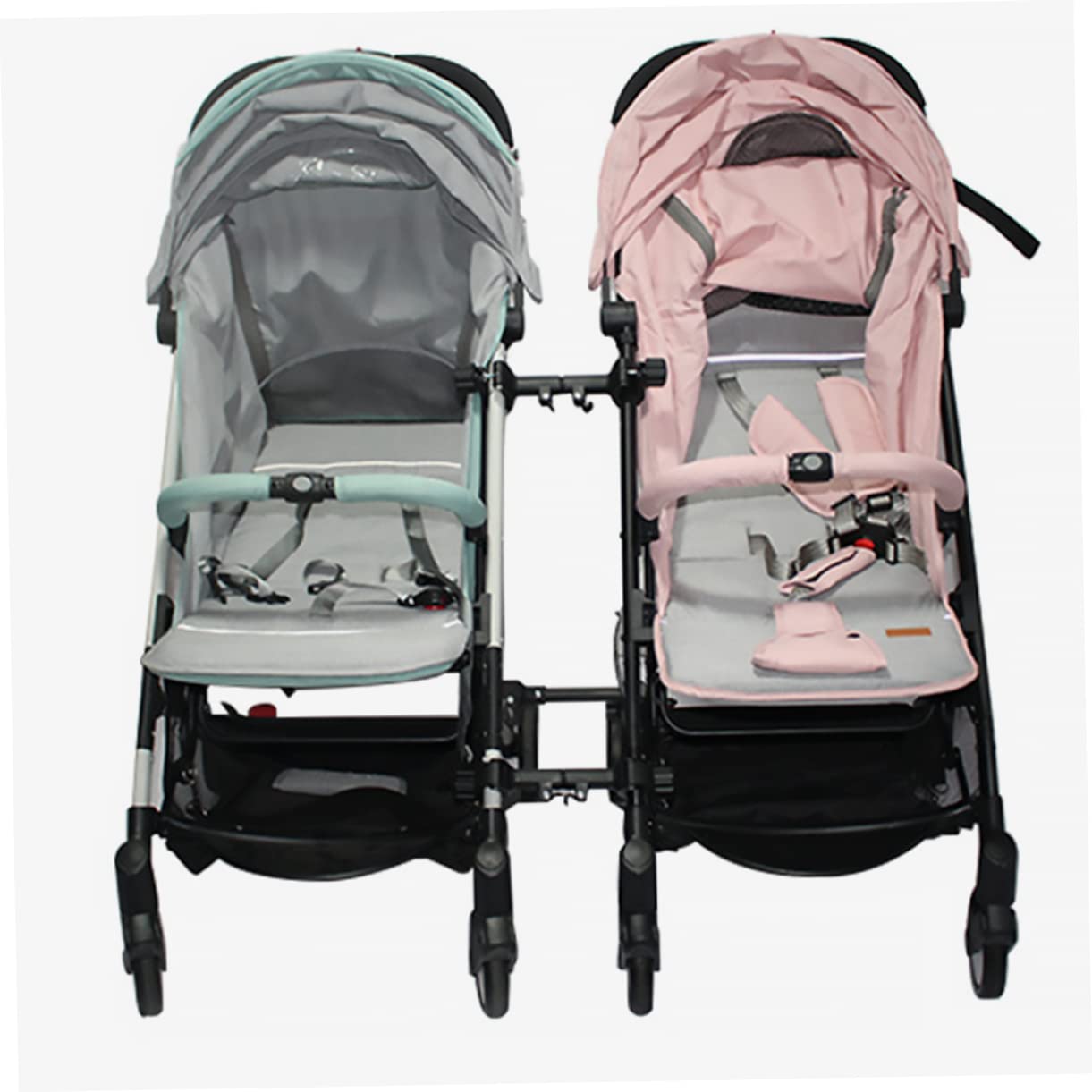 Zwillinge Kinderwagen Verbinder aus Eisen und Kunststoff Universeller Anschlussstück für Schirmwagen und Hochansicht Kinderwagen