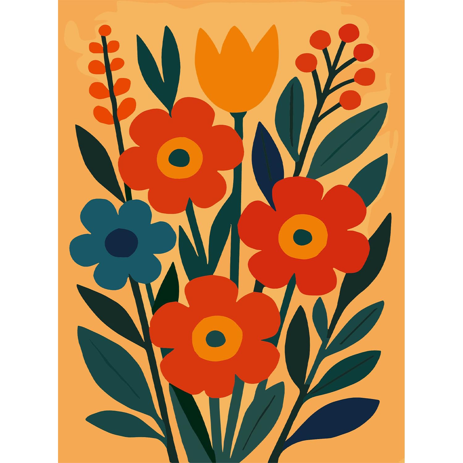 Yveszomi Flowers Paint by Nnumbers for Adults-Painting by Numbers for Adults,Easy Painting Kits Perfect for Gifts and Home Decor 12x16in — image 1