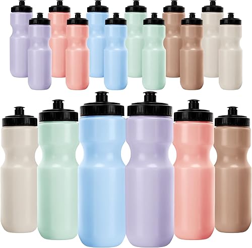 6 botellas de agua deportivas a granel reutilizables de 22 onzas, botellas de agua deportivas de plástico en blanco con tapa superior para niños y disponible en Yaxa Costa Rica