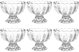 Set of 6 Vintage 6oz Glass ware Iced Cream Dessert Bowl