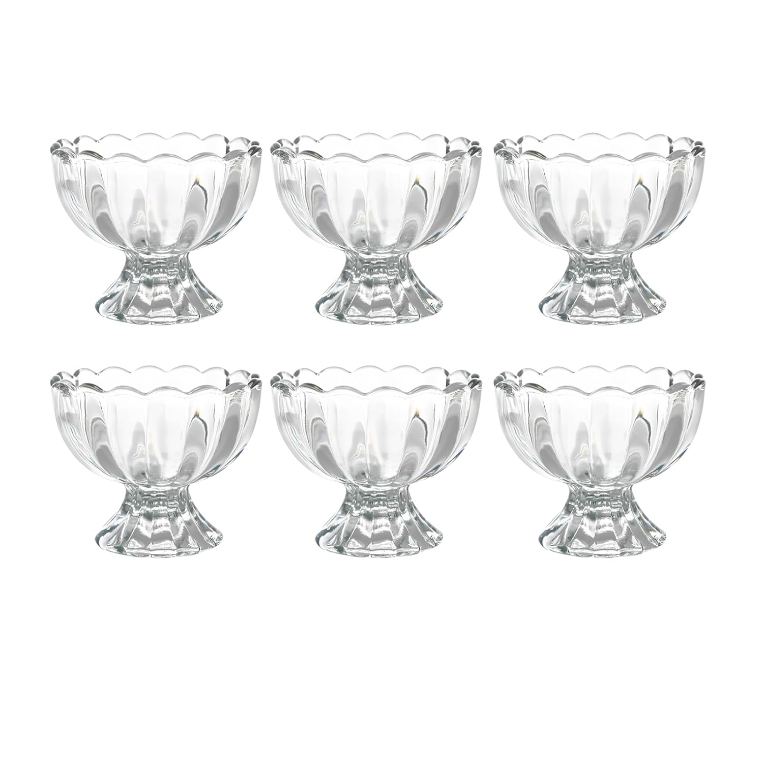 Buy DNIENKGE Iced Cream Dessert Bowl，Set of 6，6oz Vintage Glass ware