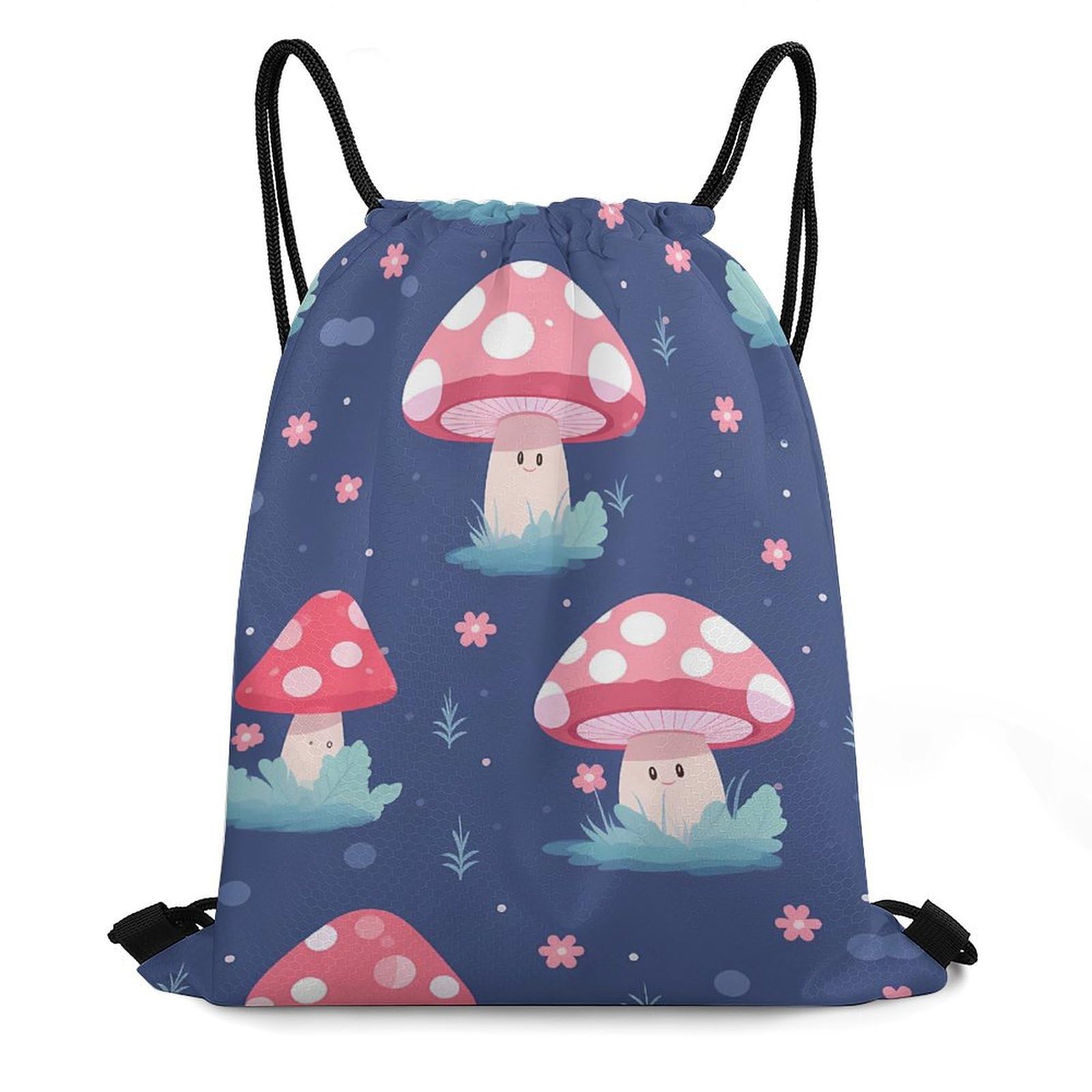 Cute Mushroom-1 Drawstring Backpack Durable Sport Gym Bags Daypack for Men Women 35 * 42cm
