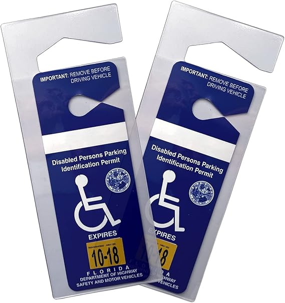 2 Pack Clear Handicap Parking Placard Protective Holder