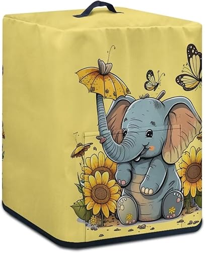 Upetstory Cubierta para freidora de aire de elefante de girasol, cubierta antipolvo, cubierta para horno, freidora de aire, protector para