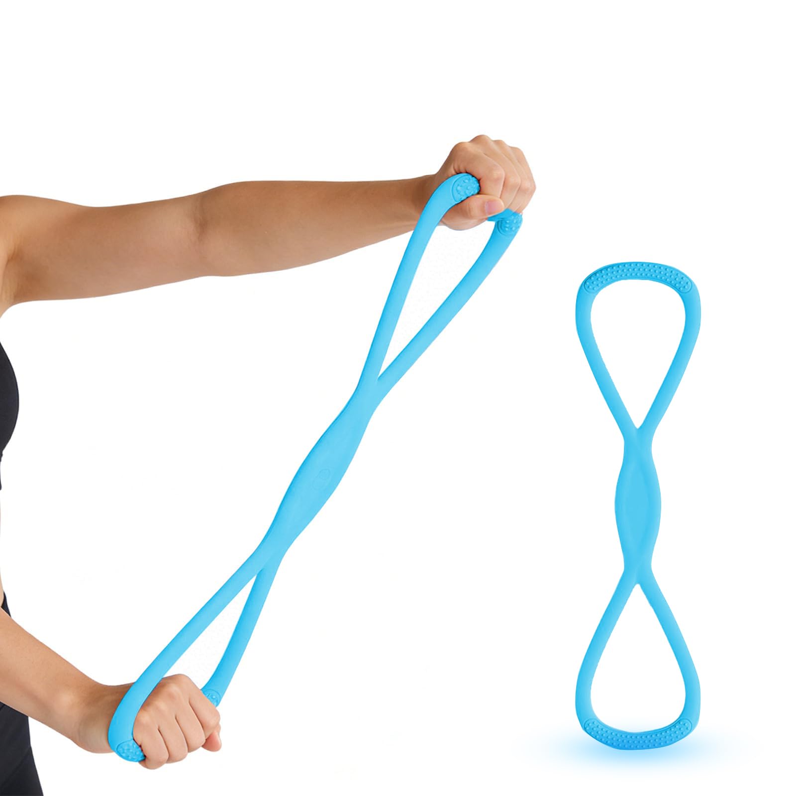 Bande De Résistance En 8 – Silicone, Poignées Antidérapantes, 15 Ou 25 Lb, Pour Tout Le Corps