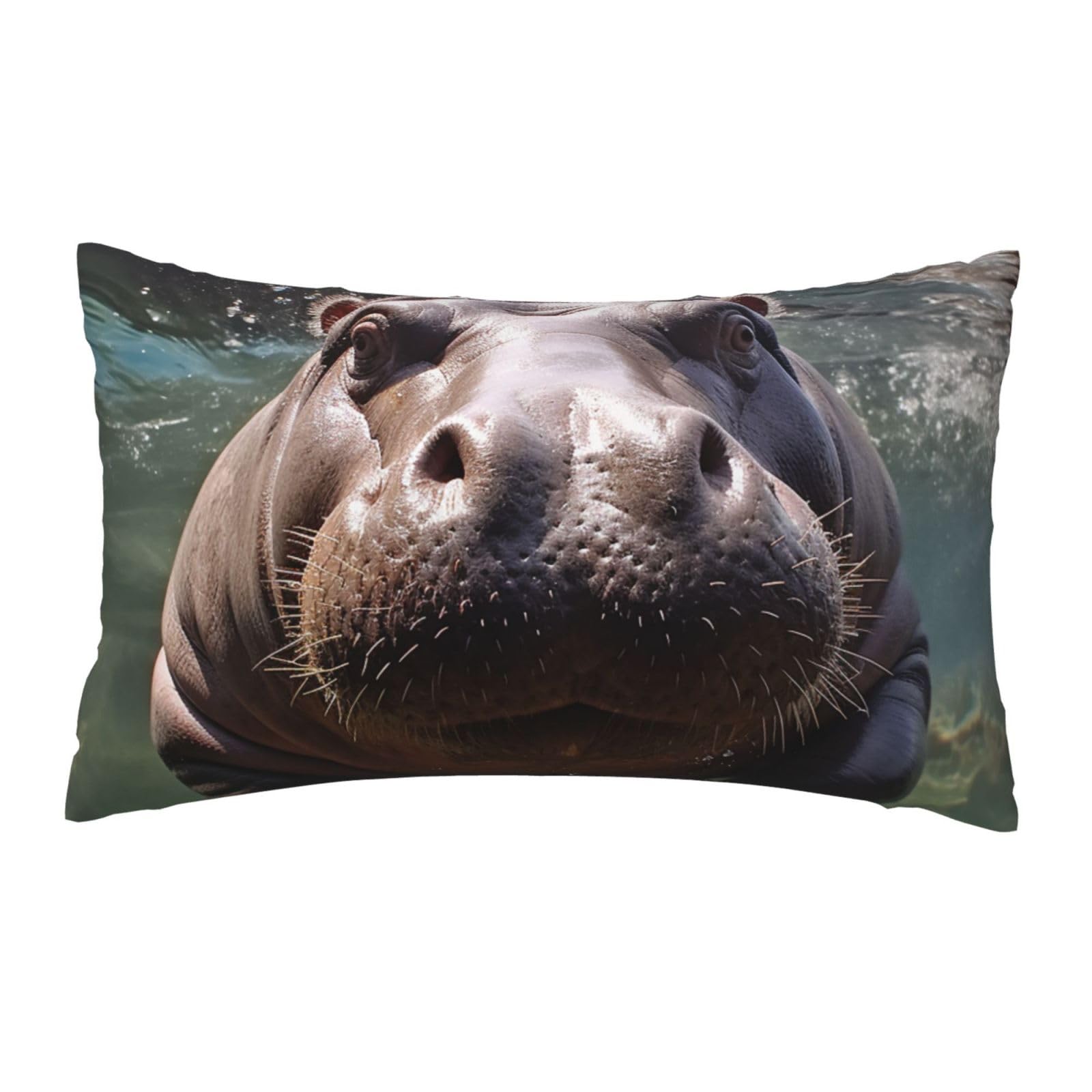 FodPand Luxury Velvet Pillow Cases 12 x 20 inch Super Soft Decorative Throw Pillow Covers - Diving Hippo Pillowcases Modern Lumbar Cushion Cases for Couch Sofa Bed Pillow Shams