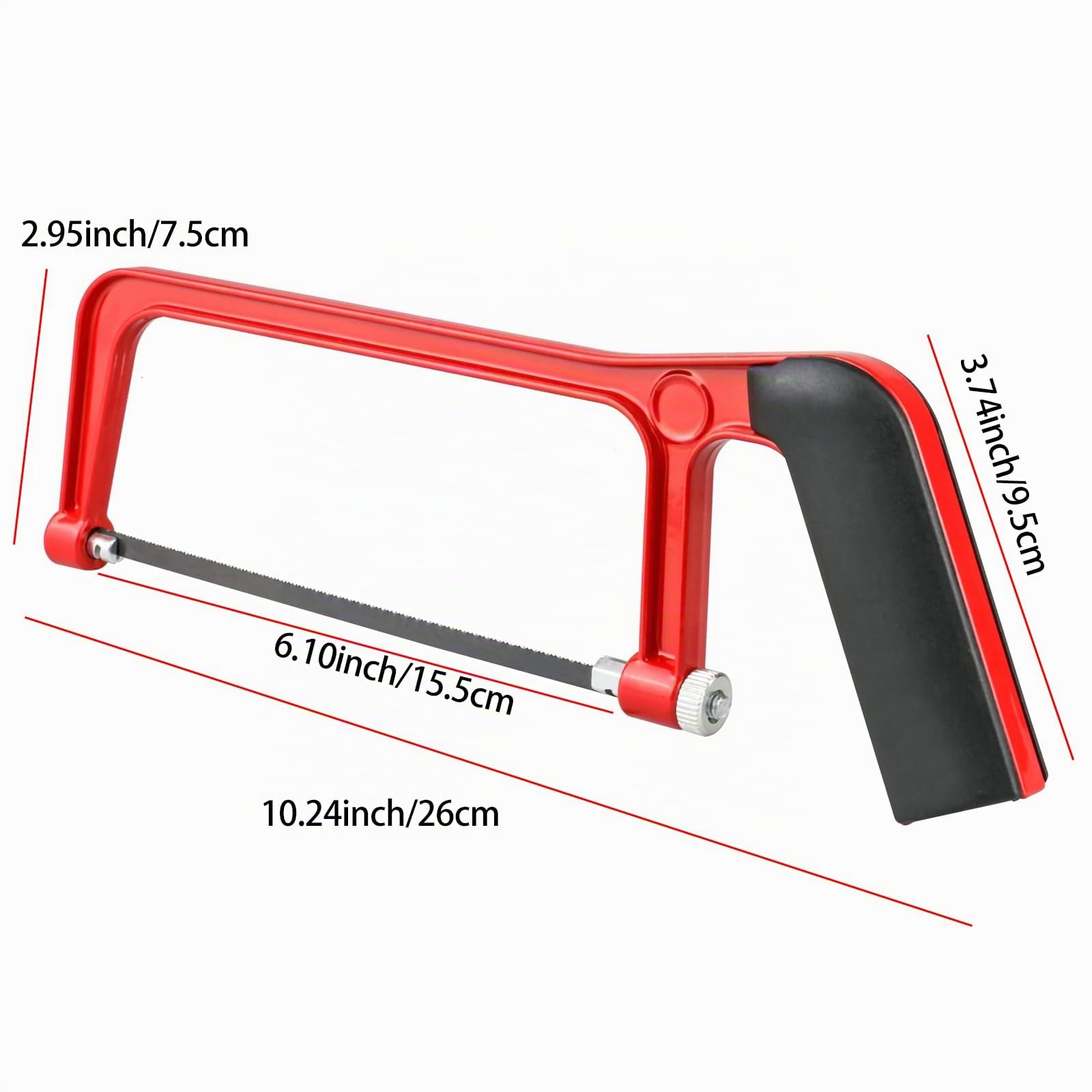 Sierra de Arco Mini Con 10 Hojas de Acero - Para Cortar Metal, Plástico, Tubería de PVC - Sierra de Mano Junior Pequeña