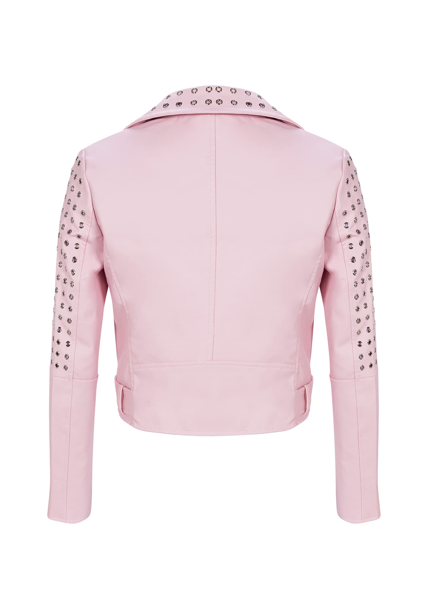 Glam and Gloria Pink Faux Leather Jacket Women Studded Pink Moto Jacket  Women XL at Amazon Women's Coats Shop