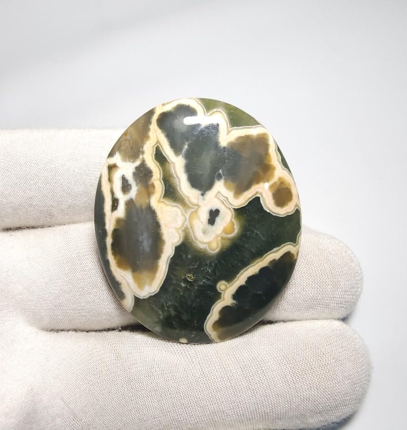 Cabochon jaspe océan 45mm pour fabriquer vos bijoux bohèmes chic - 4