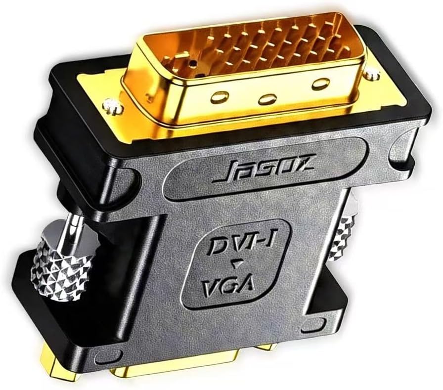 DVI Male to VGA Female Adapter High Speed DVI-I24+5 Port Converter for HDTV, Plasma, DVD and Projector (Supports bidirectional Transmission)